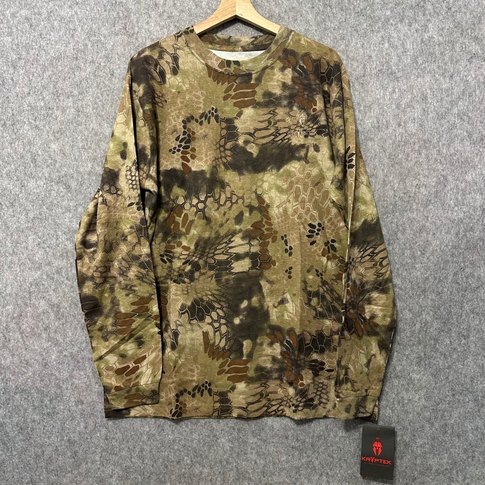NEW Kryptek Stalker Long Sleeve Crew Mens XL Highlander Camo Hunting Shirt